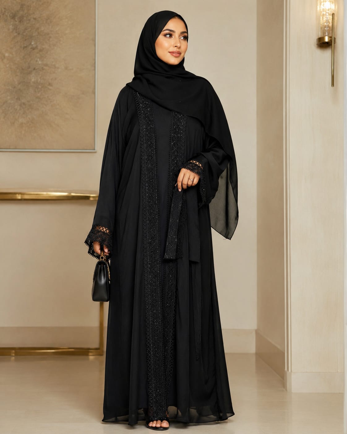 Premium Lec Abaya Set